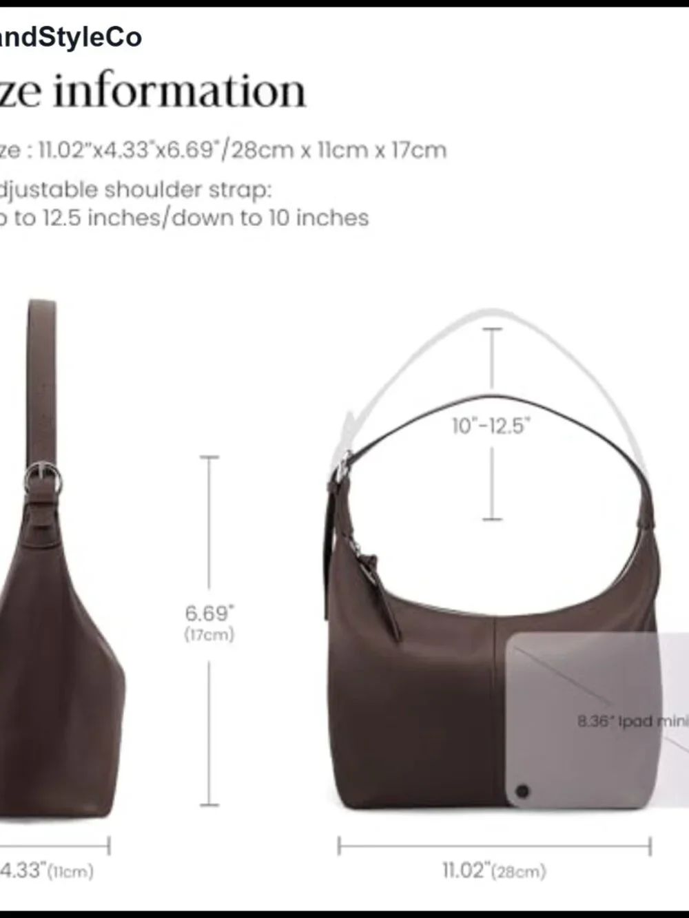 Genuine Leather Slouchy Hobo Bag Women Work Shoulder Purse Handbag